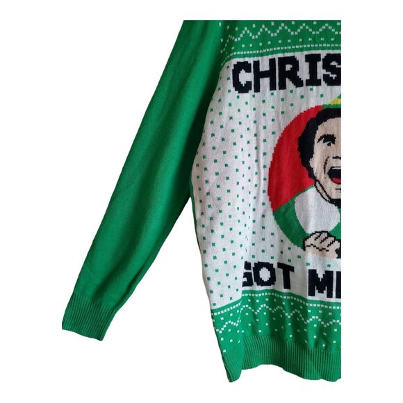 ELF Men's L Ugly Christmas Sweater Will Ferrell Christmas Got Me Like Long 42" - Picture 5 of 7